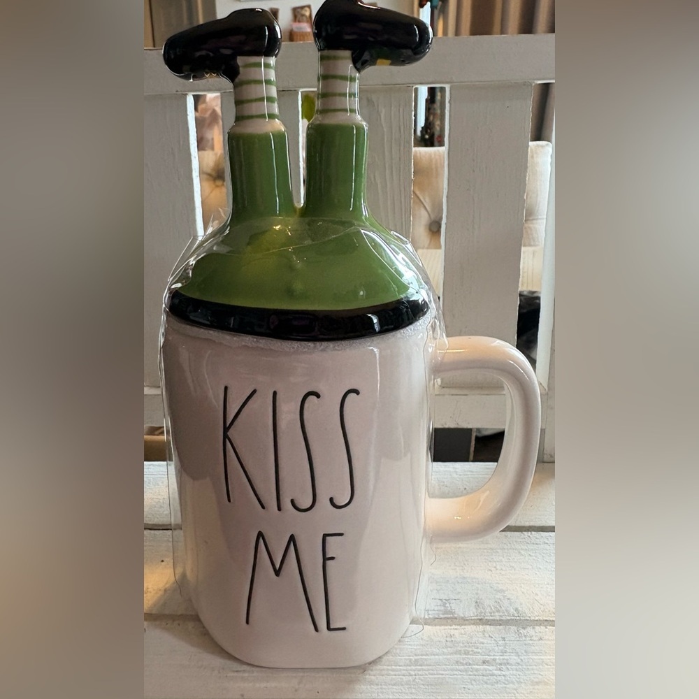 Rae Dunn KISS ME Topper Mug